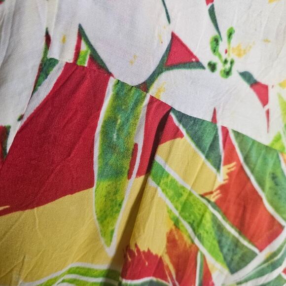 Jams World L Kaimana Red Rayon Buttondown Blouse. Made in Hawaii. Tropical Rare - Picture 10 of 16